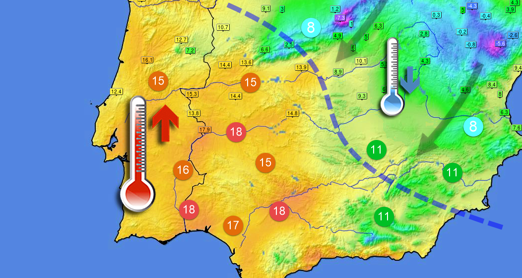 Extremadura alcanza los 18ºC a escasas horas de la entrada de aire polar