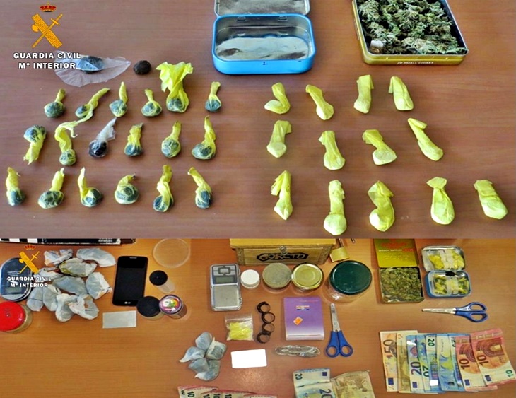 Dos jóvenes detenidos por tráfico y consumo de drogas en su vivienda