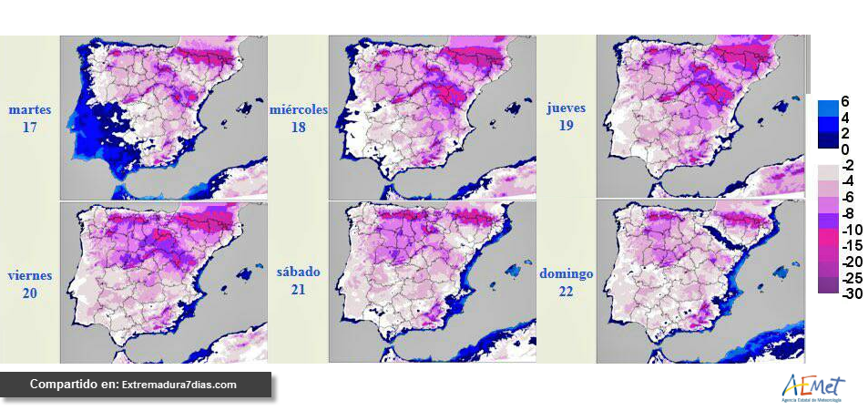 Temperaturas bajo cero la próxima semana en muchas zonas de España