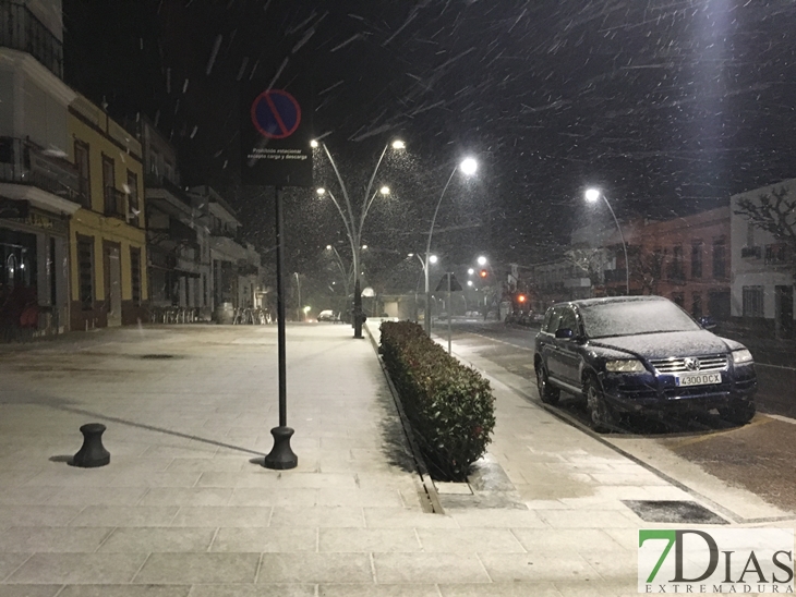 La nieve llega al sur de Badajoz