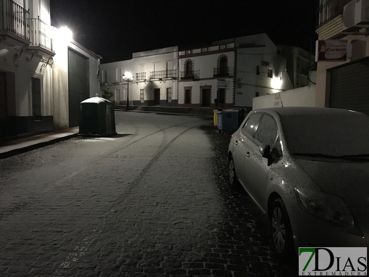 La nieve llega al sur de Badajoz