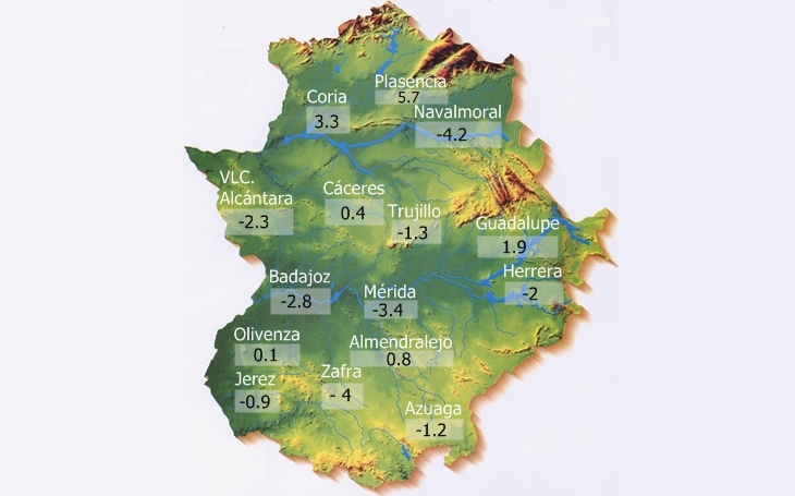 Amanece con 4º bajo cero en algunos puntos de Extremadura