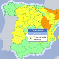 Activada la alerta amarilla por bajas temperaturas en toda Extremadura