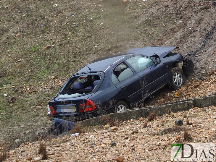Ilesos, tras caer por un terraplén en la autovía
