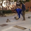 Obras en el parque de la Plaza Pizarro