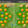 Previsión meteorológica en Extremadura. Días 16, 17 y 18 de febrero