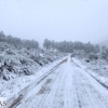 Fotografías de la nieve caída ayer en la Sierra de San Mamede