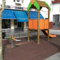 Obras en el parque de la Plaza Pizarro