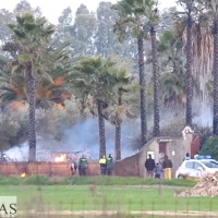 Incendio en la finca pacense de Las Arenosas