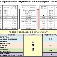 Renfe pondrá 8 trenes especiales durante el Carnaval de Badajoz