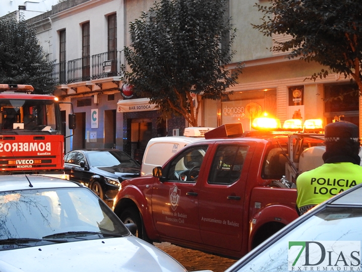 Incendio en un bar del centro de Badajoz