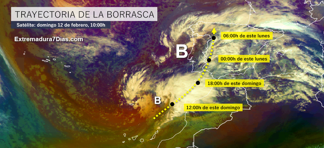 Un breve temporal con vientos de 80-100 km/h afectará a Extremadura esta próxima noche