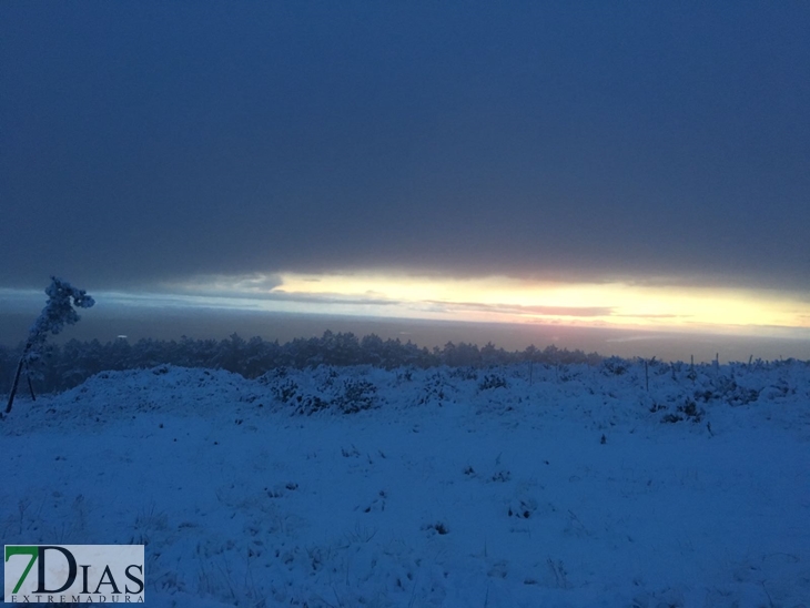 Fotografías de la nieve caída ayer en la Sierra de San Mamede