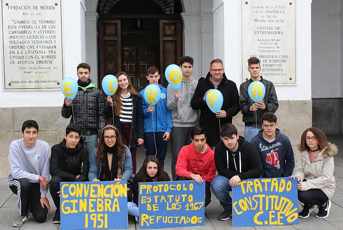 Alumnos emeritenses graban un cortometraje sobre el derecho al asilo