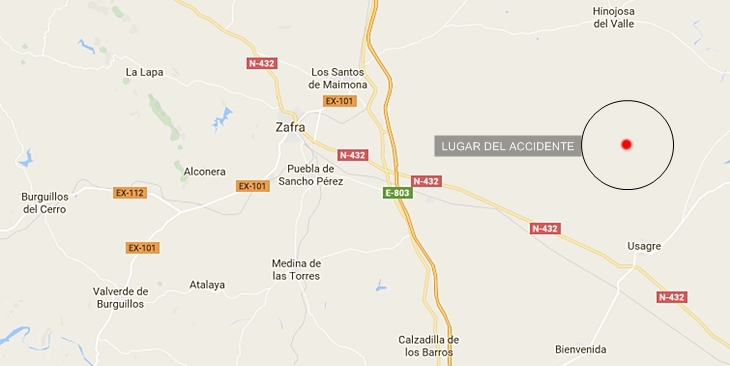 Muere un motorista en un accidente en Tierra de Barros
