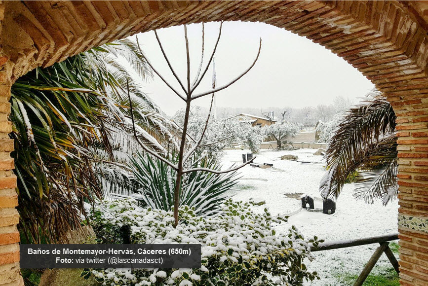 La nieve visita Extremadura a cotas bajas