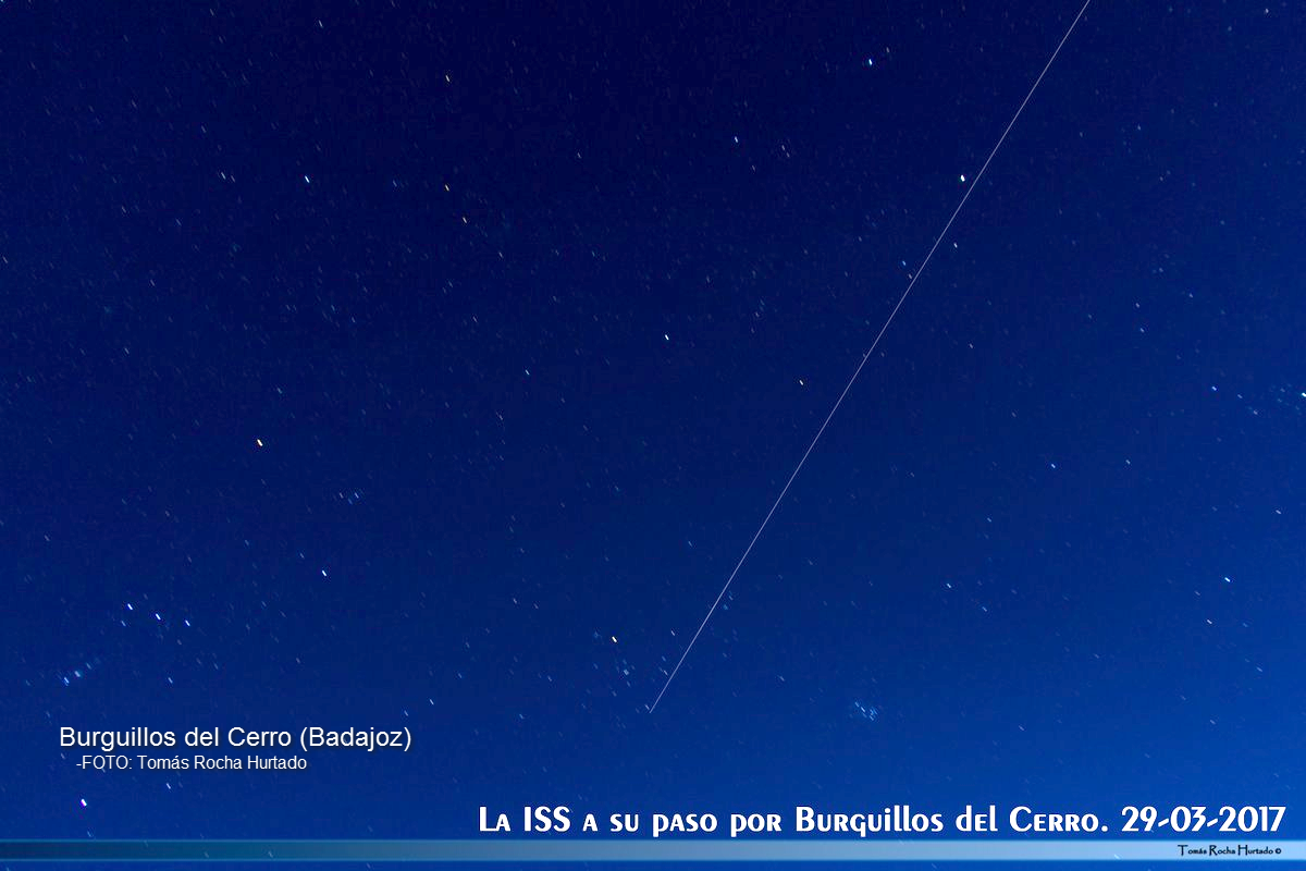 Así se vió el paso de la Estación Espacial Internacional desde Extremadura