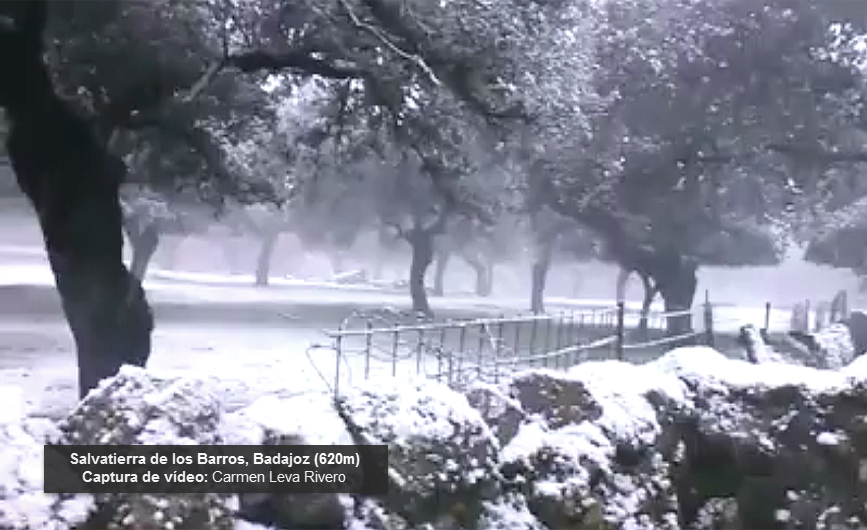 La nieve visita Extremadura a cotas bajas