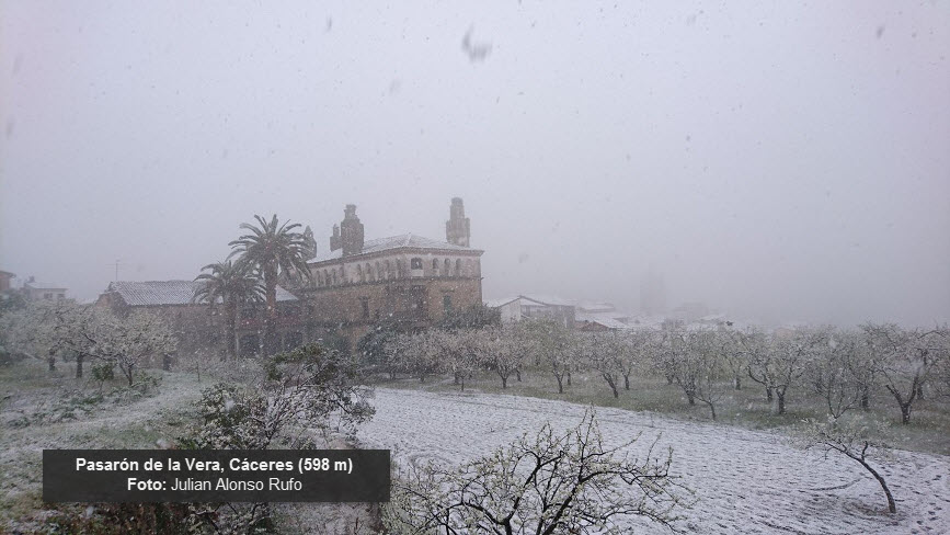 La nieve visita Extremadura a cotas bajas