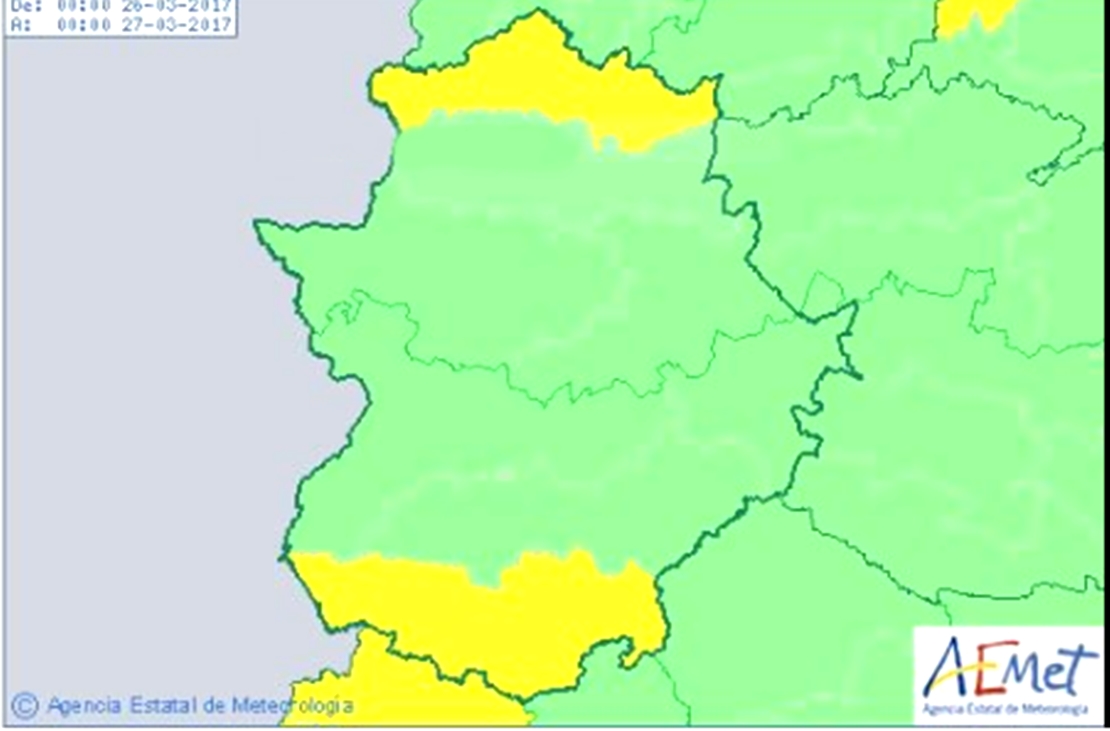 El norte y sur de la región en alerta amarilla por fuerte vientos