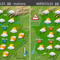 Previsión meteorológica en Extremadura. Días 22, 23 y 24 de marzo