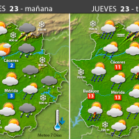 Previsión meteorológica en Extremadura. Días 23, 24 y 25 de marzo