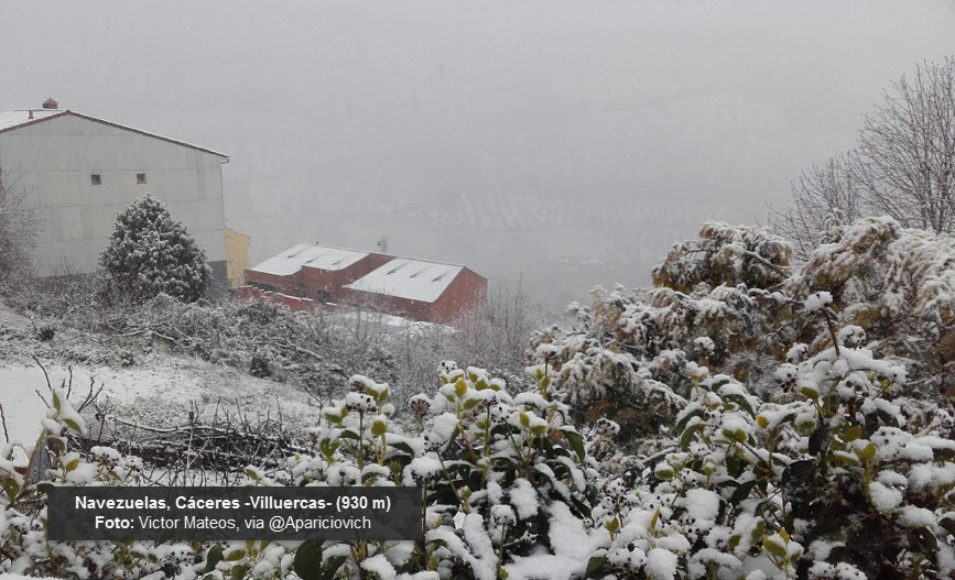 La nieve visita Extremadura a cotas bajas