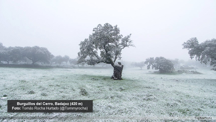 La nieve visita Extremadura a cotas bajas