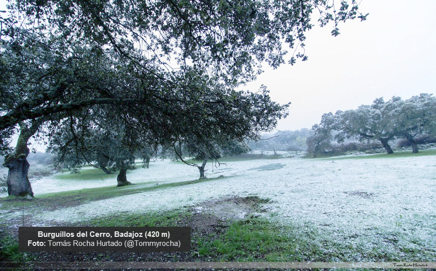 La nieve visita Extremadura a cotas bajas