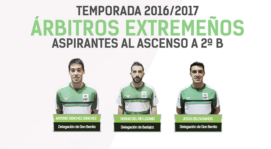 Tres colegiados extremeños optan a ascender a Segunda B