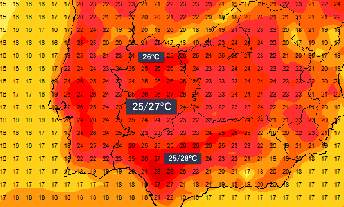 Temperaturas de hasta 27ºC esta semana en Extremadura