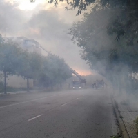 Cortada por un incendio la Ronda Norte de Badajoz