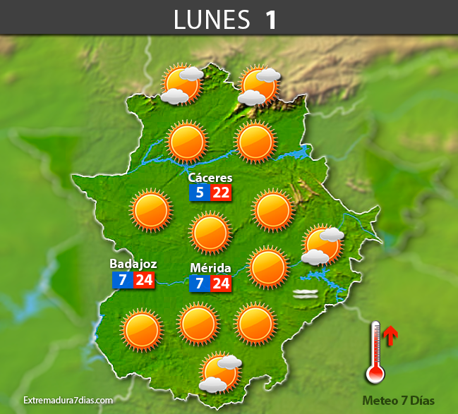 Previsión meteorológica en Extremadura para este Puente de Mayo