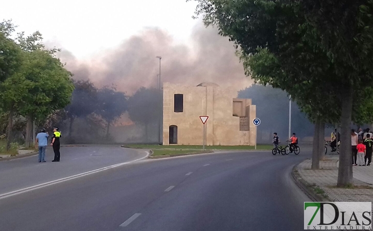 Cortada por un incendio la Ronda Norte de Badajoz