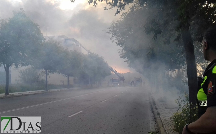 Cortada por un incendio la Ronda Norte de Badajoz