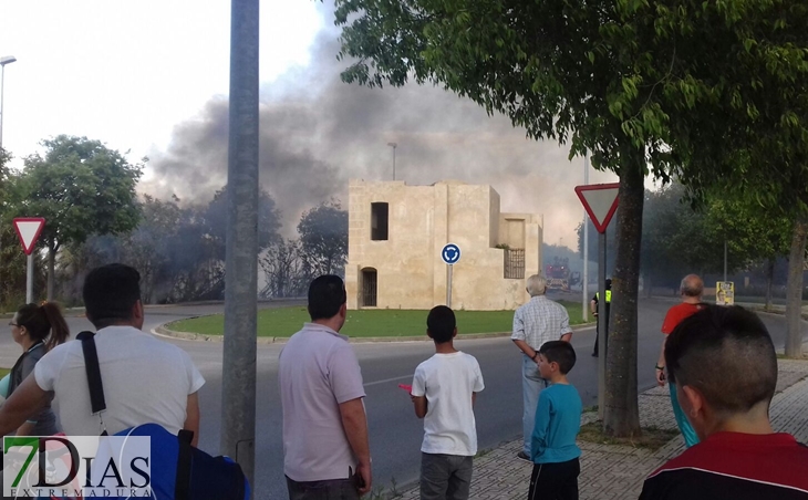 Cortada por un incendio la Ronda Norte de Badajoz