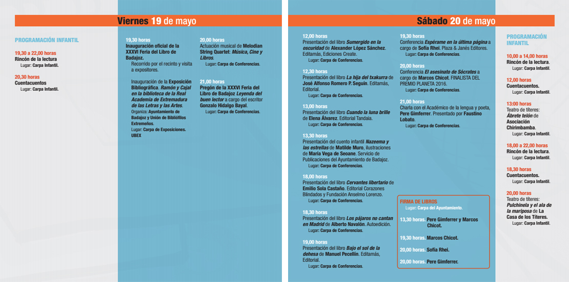 Programación Feria del Libro 2017