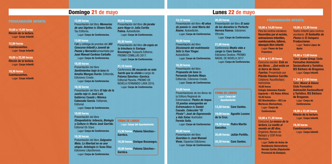 Programación Feria del Libro 2017