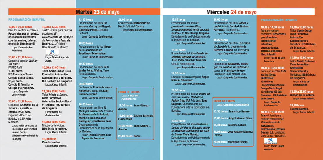 Programación Feria del Libro 2017