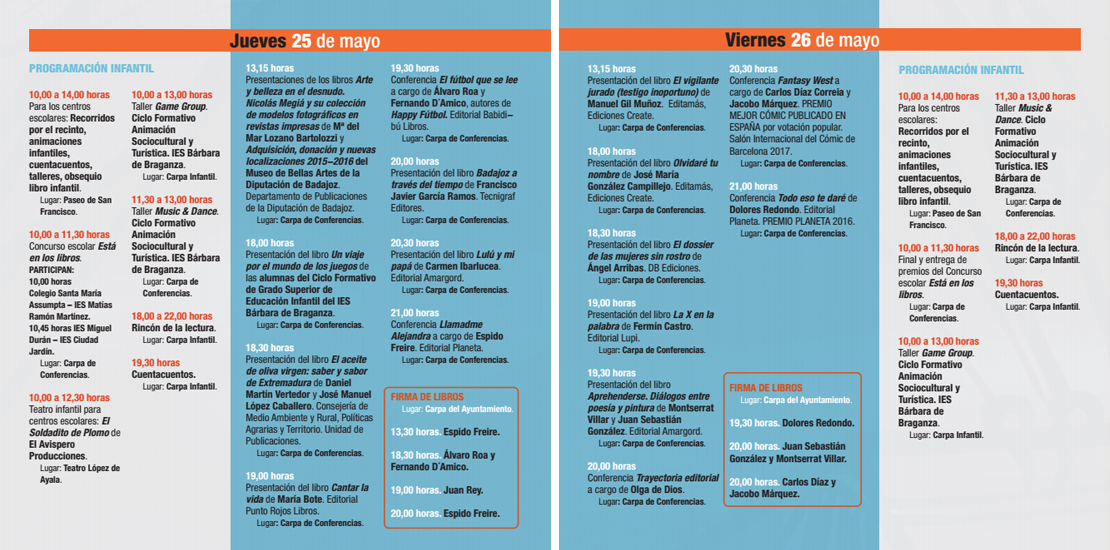 Programación Feria del Libro 2017