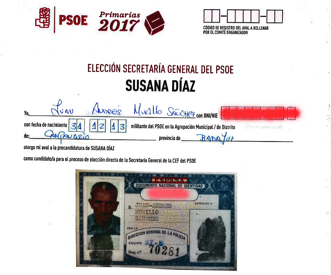 El socialista más longevo es de Badajoz y apoya a Susana Díaz