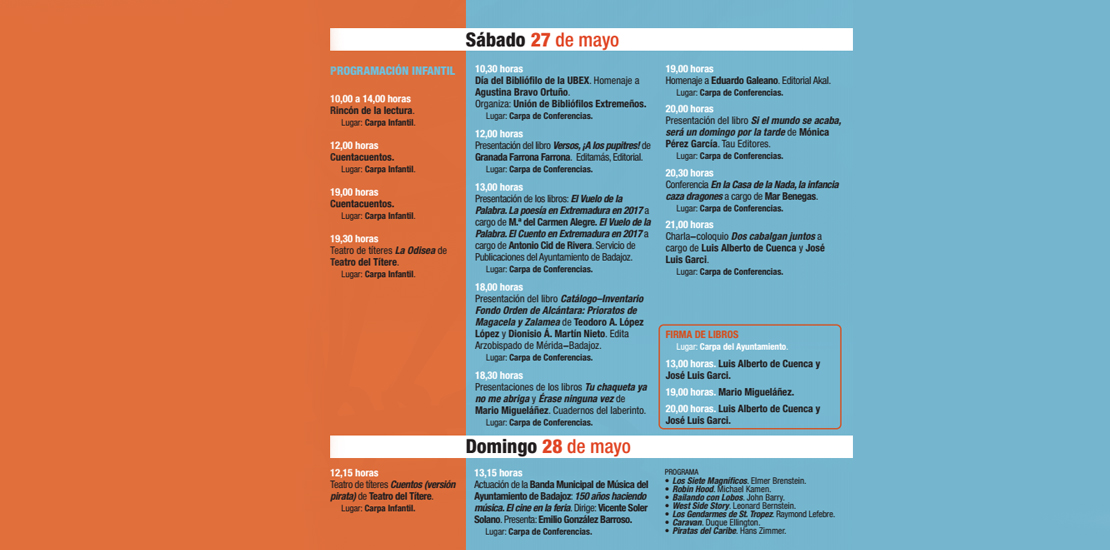 Programación Feria del Libro 2017
