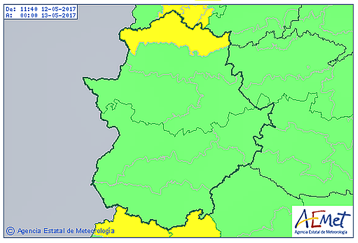 El 112 activa la alerta amarilla por lluvias y tormentas