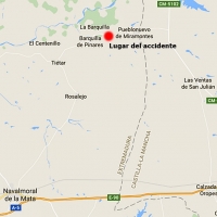 Un muerto y tres heridos en un accidente en la provincia de Cáceres