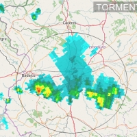Importantes tormentas a estas horas en la provincia de Badajoz