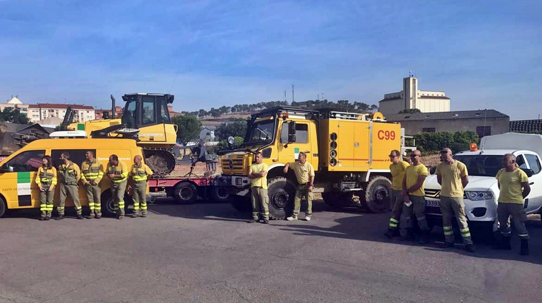 Los efectivos extremeños parten hacia Portugal