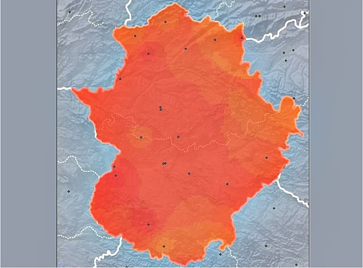 Cinco ciudades extremeñas rozan a esta hora los 40 grados