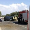 Tres heridos en una salida de vía en Tres Arroyos (Badajoz)