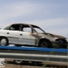 Sale ardiendo un coche en marcha en la frontera de Caya