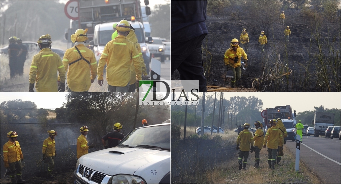 Imágenes del incendio en la Carretera de Sevilla (Badajoz)